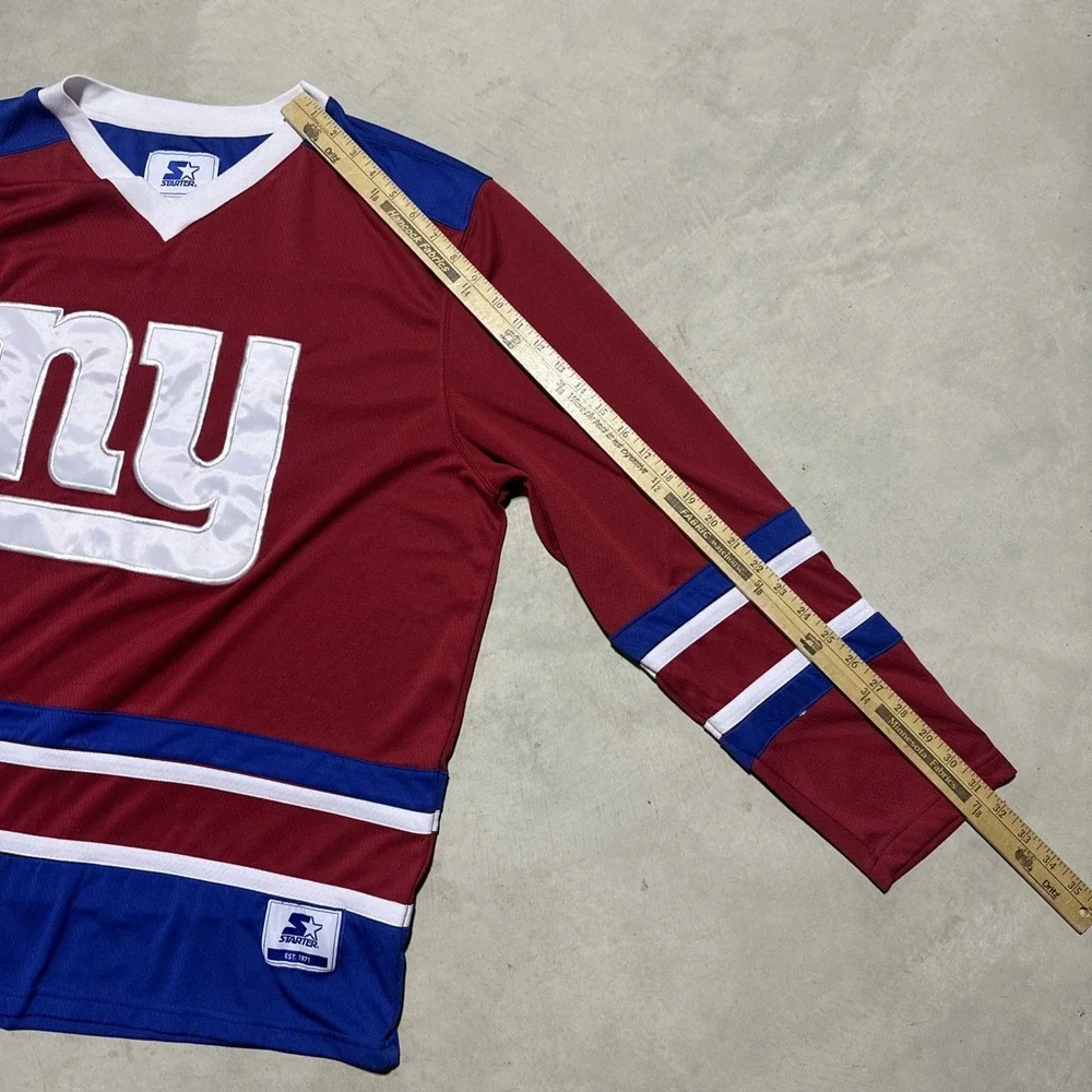 Men's NY Giants NFL Team Apparel Red/ Blue S 2XL Sports Hockey Jersey Football